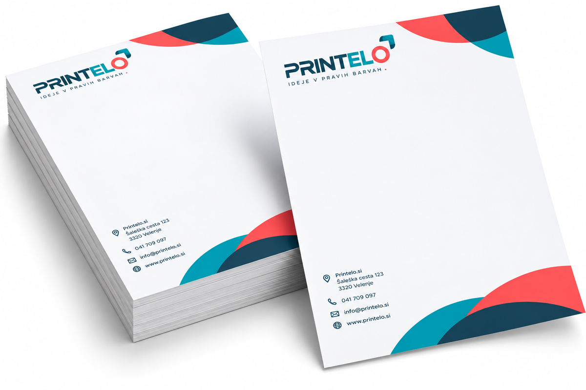 Tisk dopisnih listov z logotipom – Printelo